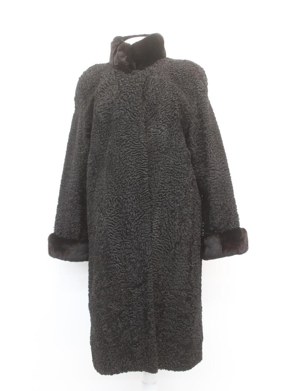 MINT BLACK PERSIAN & REX RABBIT FUR COAT JACKET WOMEN WOMAN SIZE 8-10 MEDIUM